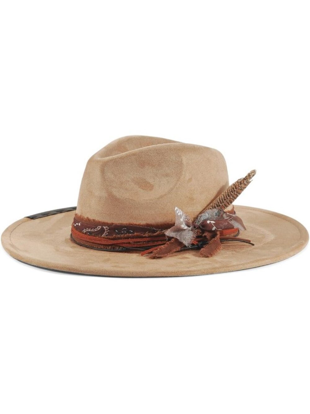 Handmade Boho Fedora Hat for Men & Women | Suede Western Panama Style M-L
